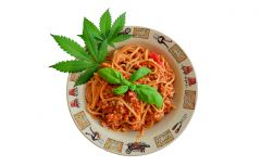 Cannabis Tomato pasta   makaron Z marihuana talerzyk ogrodnika