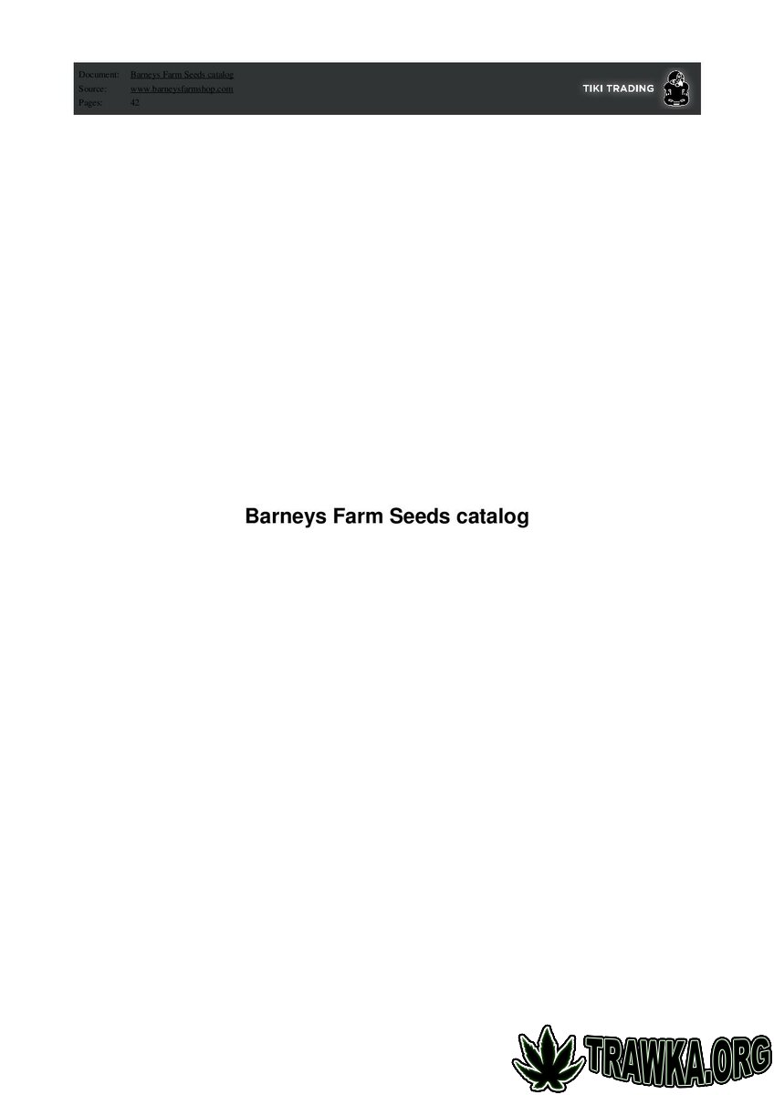 Barney's Farm Katalog