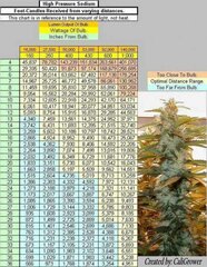 HPS Light Distance Chart